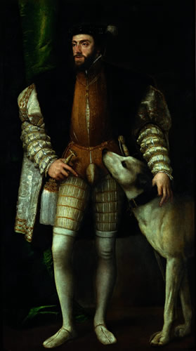 皇帝カール5世と猟犬