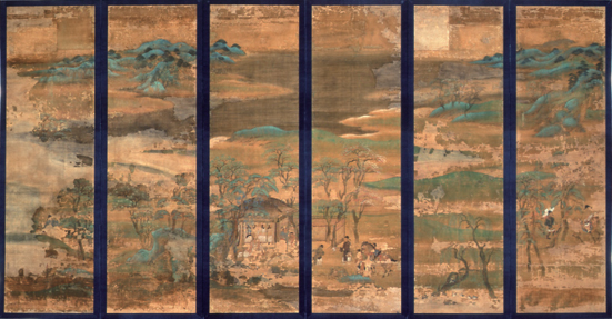 [国宝] 山水屏風 6曲1隻 