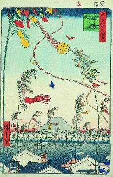 名所江戸百景　市中繁栄七夕祭