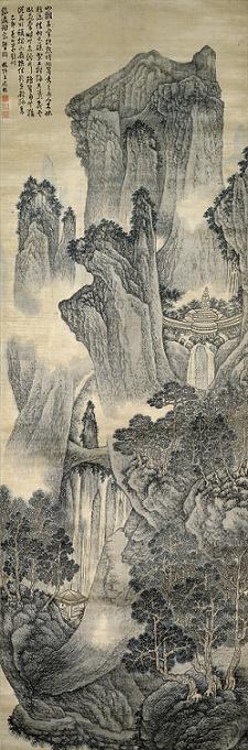 【前期】呉彬　渓山絶塵図