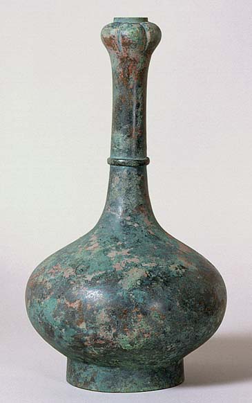 青銅　蒜頭瓶