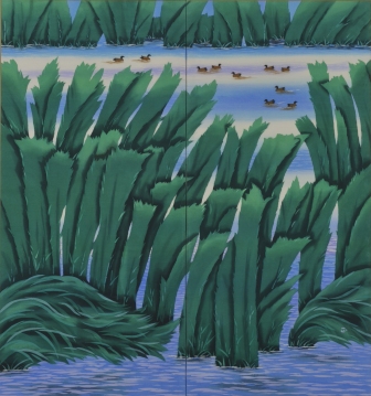 工芸美術　≪水辺≫（染）