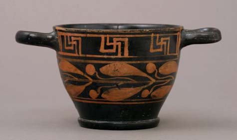 黒釉彩文陶器コティル型椀