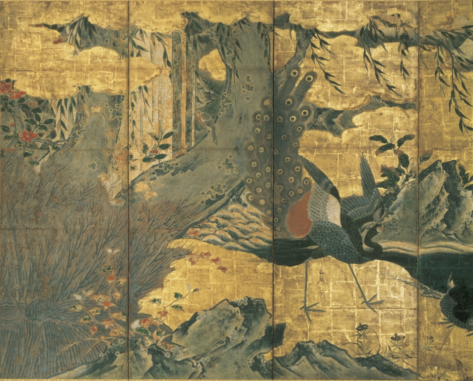 重要文化財　狩野宗秀　四季花鳥図屏風　　　　　　