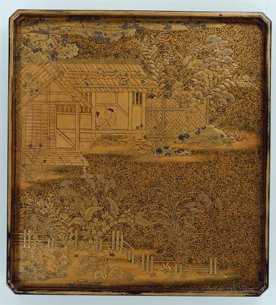 重要文化財　砧蒔絵硯箱（蓋裏）　