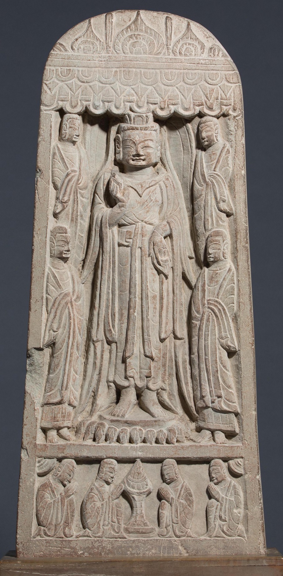 石造 菩薩五尊像龕