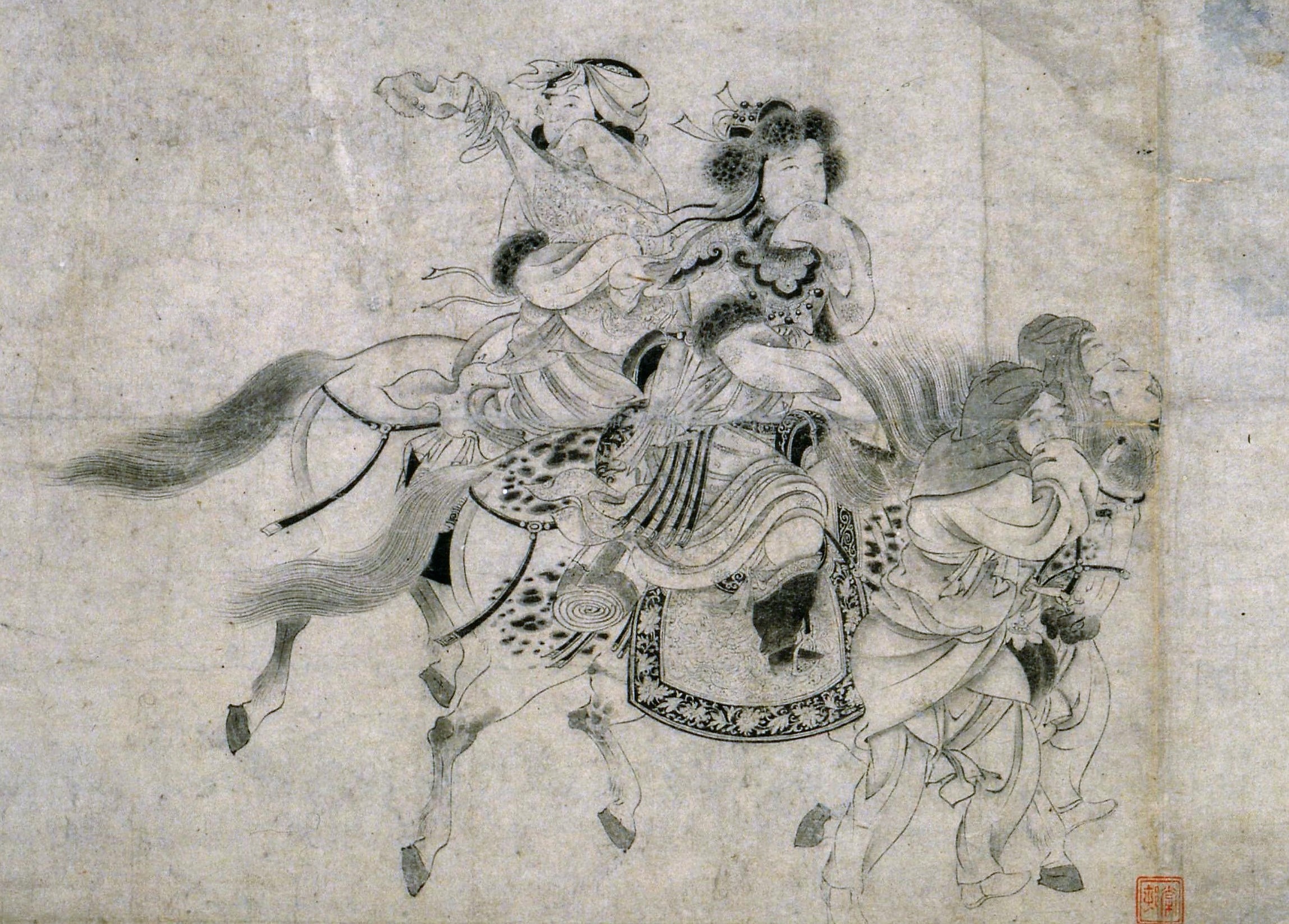 重要文化財　宮素然　明妃出塞図（部分）