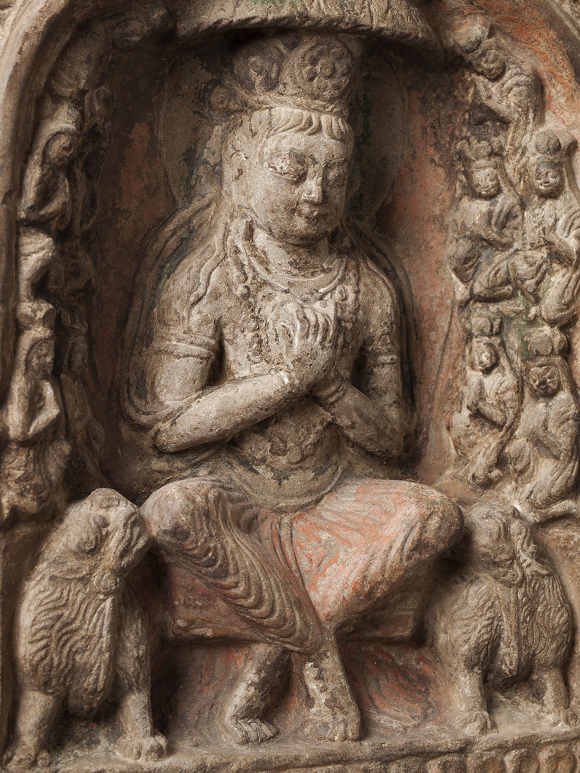 石造 菩薩交脚像龕（部分）