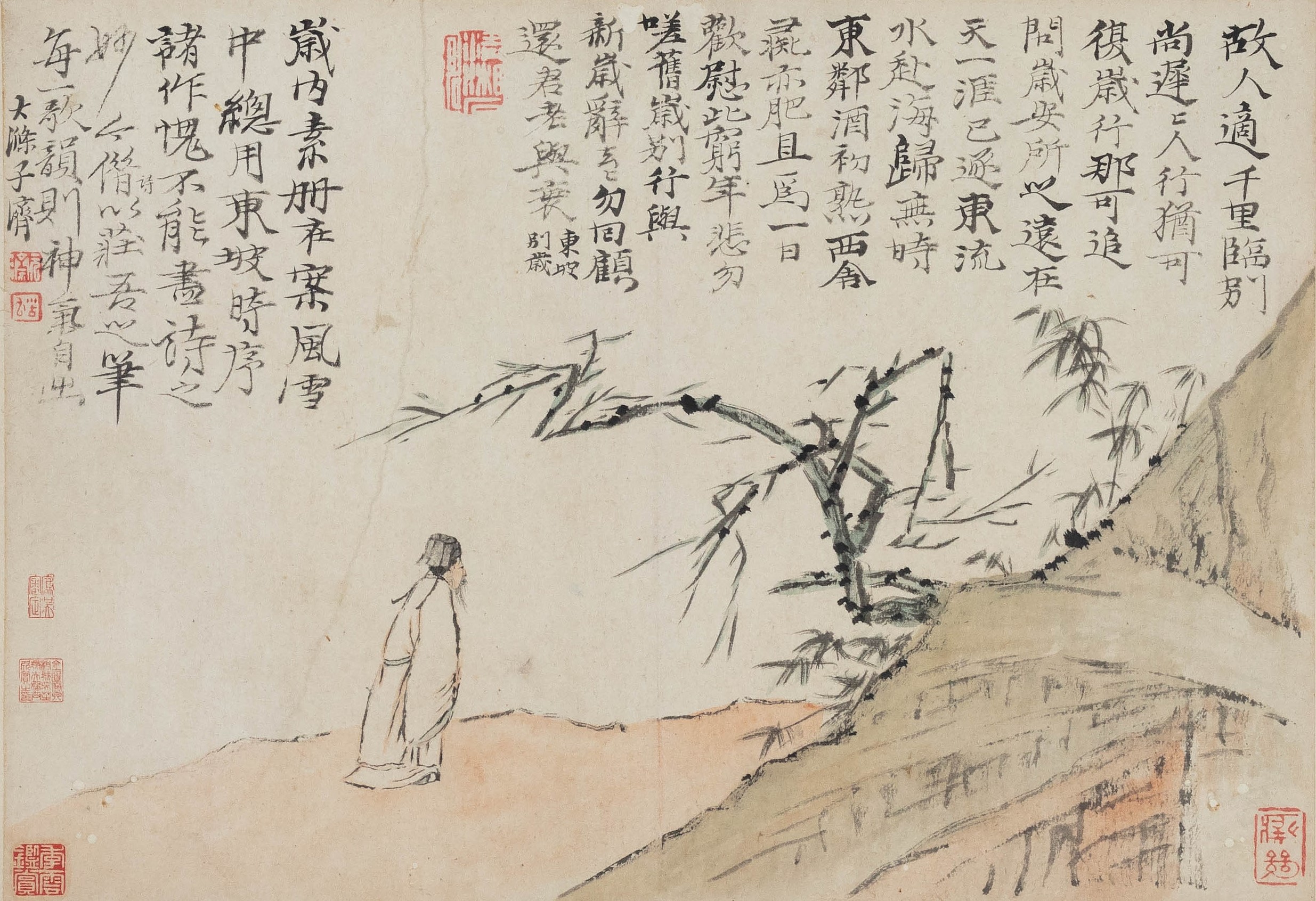 石濤（1642-1707）《東坡時序詩意図冊 (別歳) 》