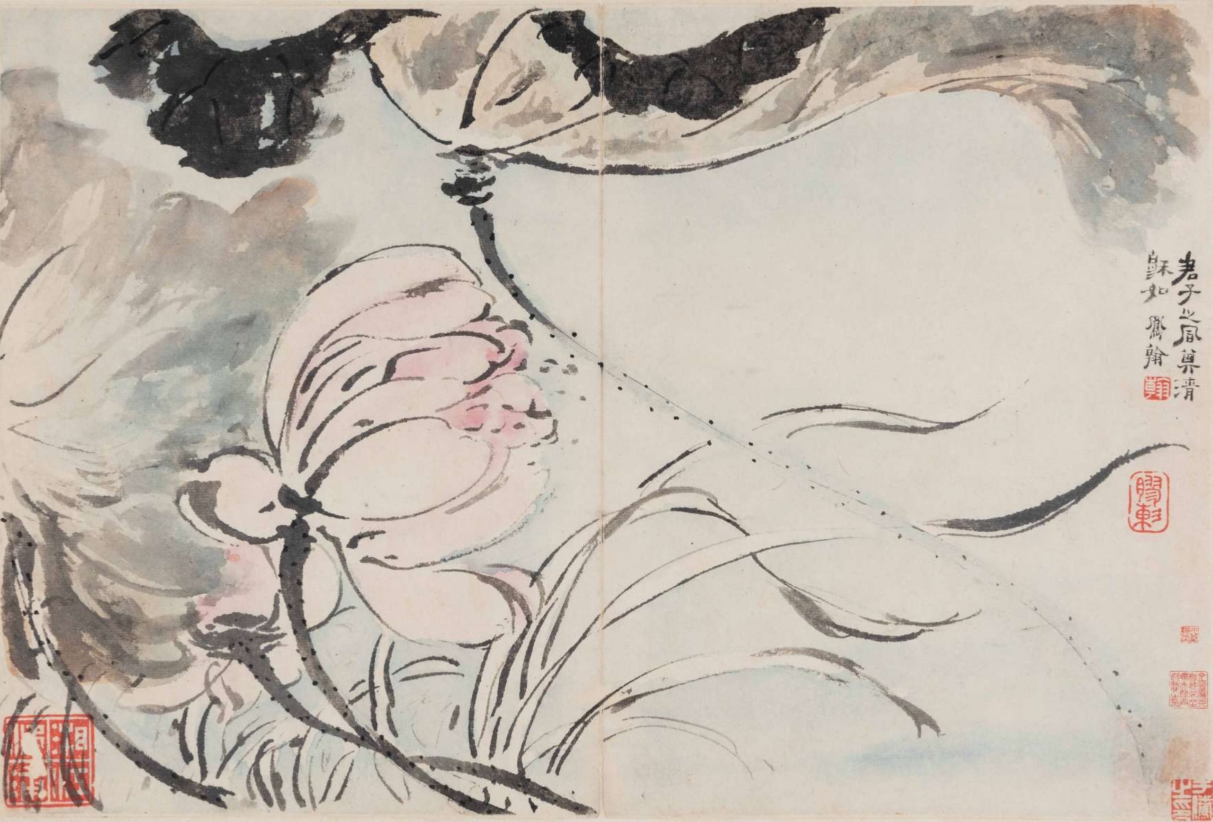 高鳳翰（1683-1749）《山水花卉冊（蓮）》