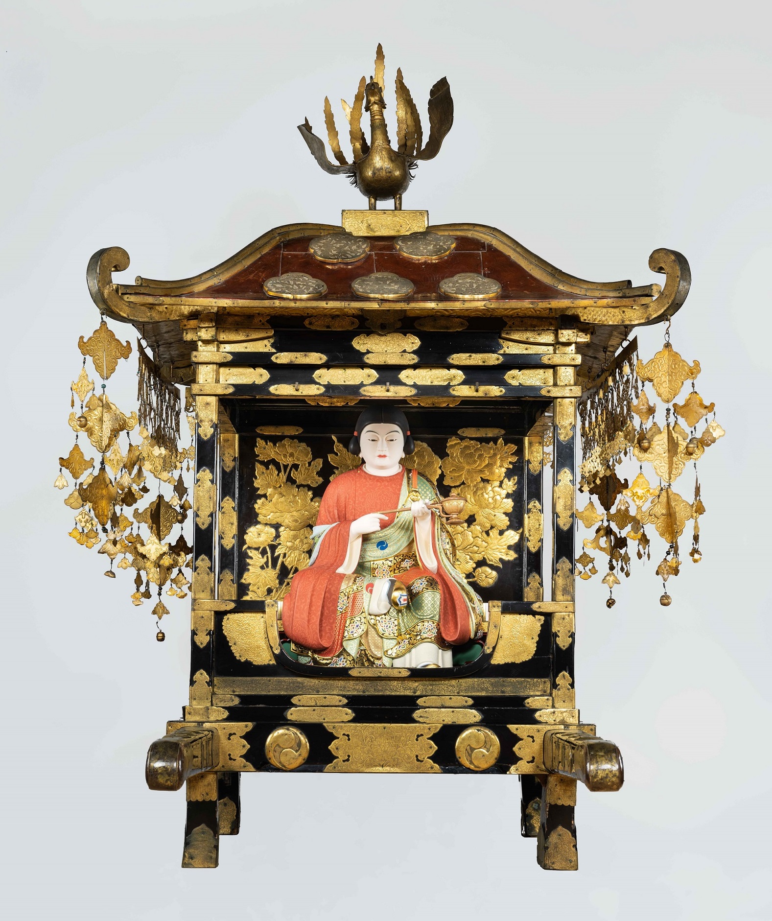 鳳輦（ほうれん）江戸時代　17世紀　／　聖徳太子童形半跏像　令和3年（2021）　大阪・四天王寺