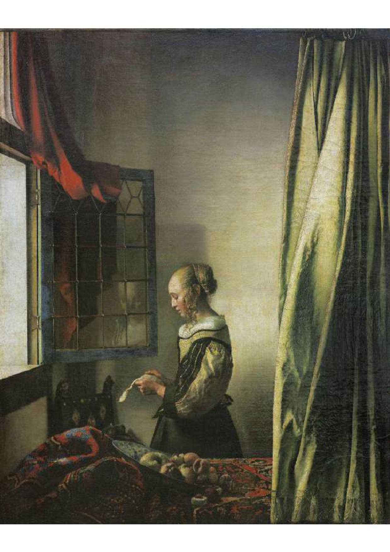 ヨハネス・フェルメール《窓辺で手紙を読む女》（修復前）