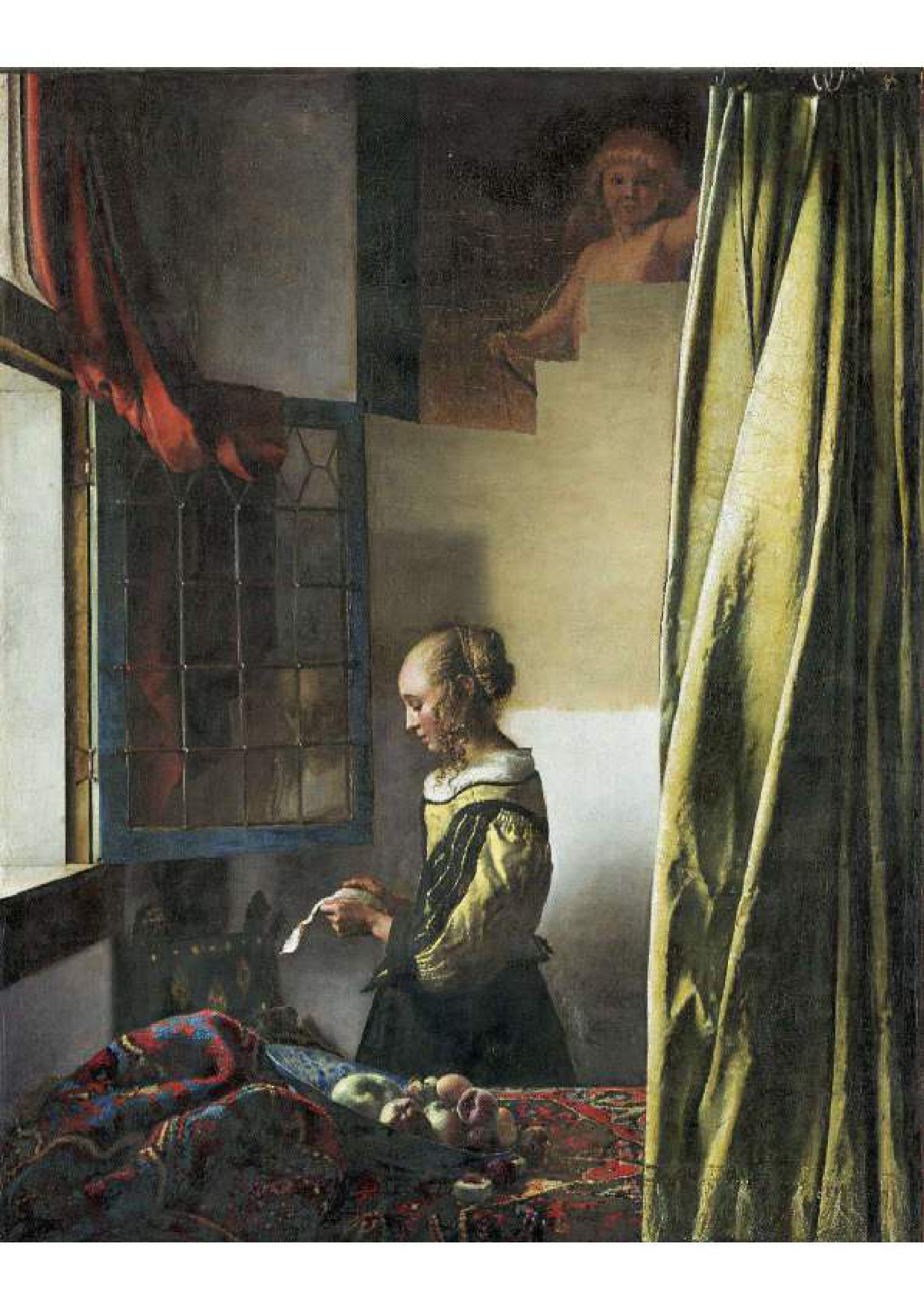 ヨハネス・フェルメール《窓辺で手紙を読む女》（修復中）